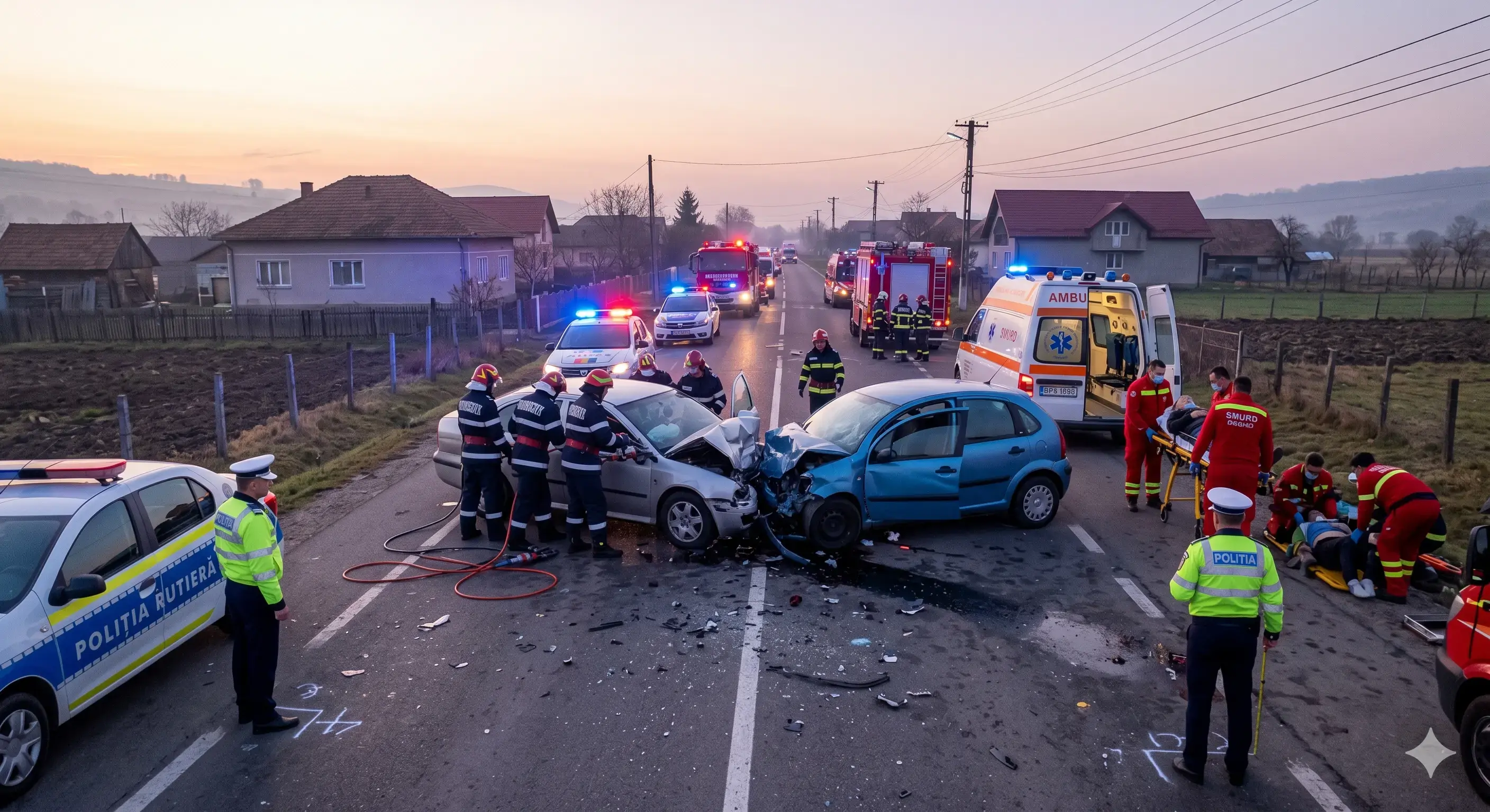 Accident grav în Sutoru: opt răniți și trafic blocat pe DN 1F