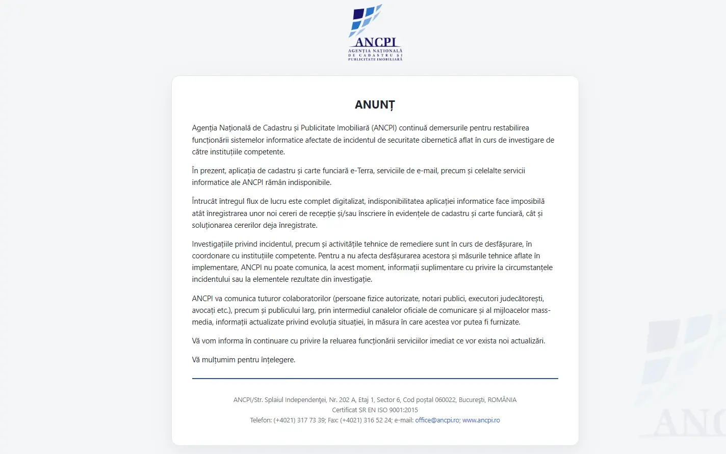 Hacker-ul „ByteToBreach" vinde datele ANCPI după ce a spart serverele cu o vulnerabilitate din 2021
